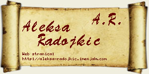 Aleksa Radojkić vizit kartica